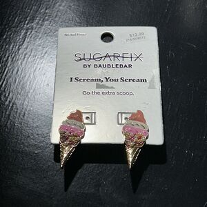 BAUBLEBAR X SUGAR FIX “I SCREAM, YOU SCREAM” ICE CREAM CONE EARRINGS NEW